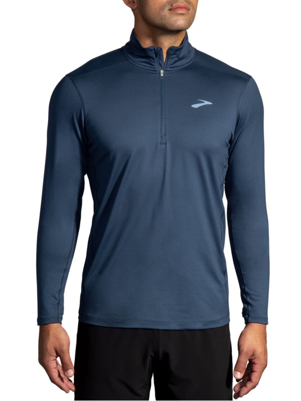 Brooks Navy Quarter-Zip Long Sleeve Running Top